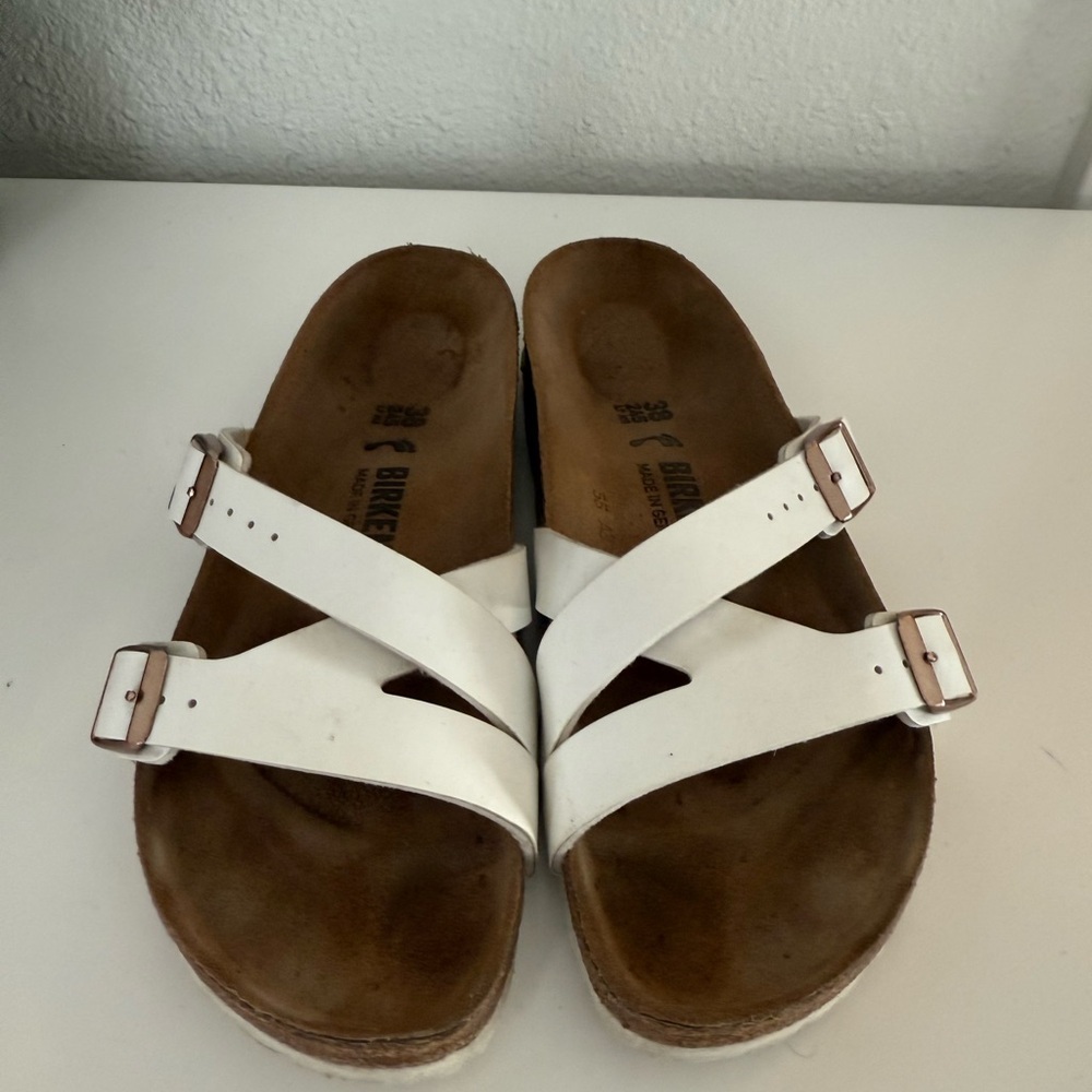 Birkenstock Women's White Cross-Strap Sandals - Picture 3 of 7